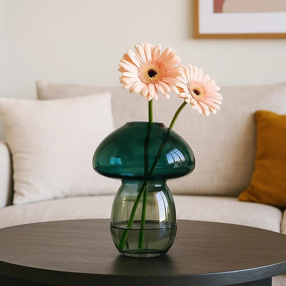 Mushroom Shape Glass Vase - DarkPurple | Full House Lebanon