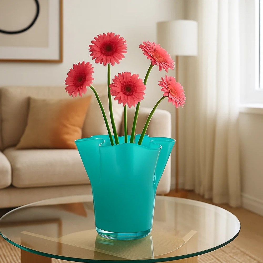 Ruffle Edged Glass Vase - Small | Full House Lebanon