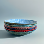 Multicolored Deep Plate Set (6 Pcs) | Full House Lebanon