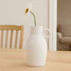 Minimalist Ceramic Ring-Handled Vase - Large, Peach | Full House Lebanon