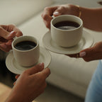 Doted Porcelain Coffee /Tea Cup Set (Half a Dozen) - Coffee, Grey | Full House Lebanon