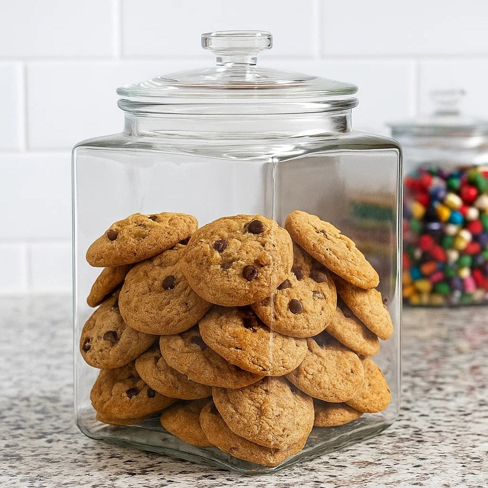 Square Base Glass Jar with Airtight Lid - 3 L | Full House Lebanon