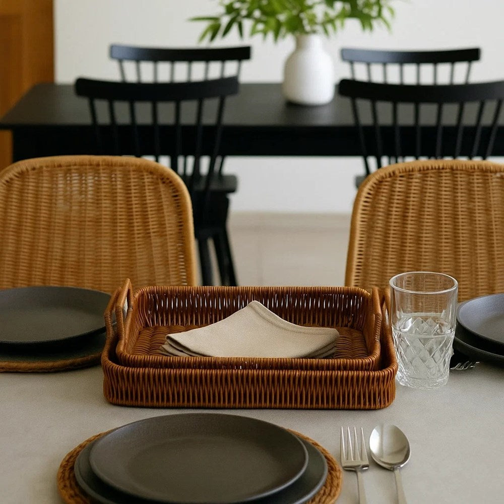 Rattan Tray Set (3 Pcs) | Full House Lebanon