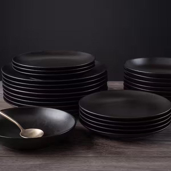 Black Mate Dinnerware Set (18 Pcs) | Full House Lebanon