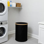 Round Fabric Laundry Basket with Bamboo Lid | Full House Lebanon