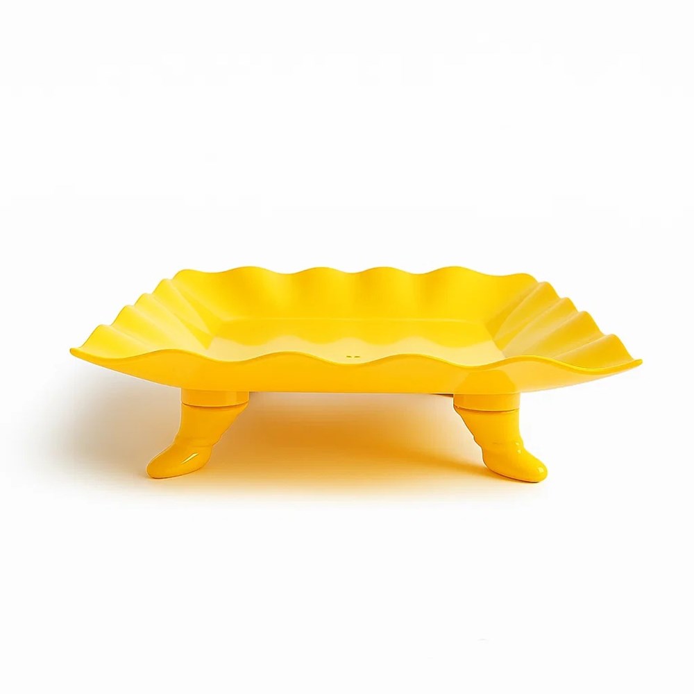 Plastic Wavy Pedestal Stand - Light Blue | Full House Lebanon