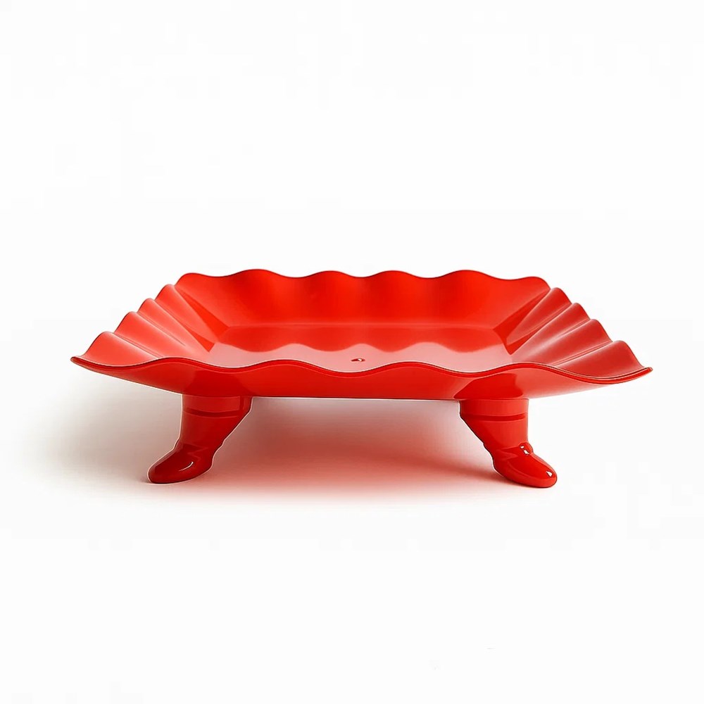 Plastic Wavy Pedestal Stand - Off White | Full House Lebanon