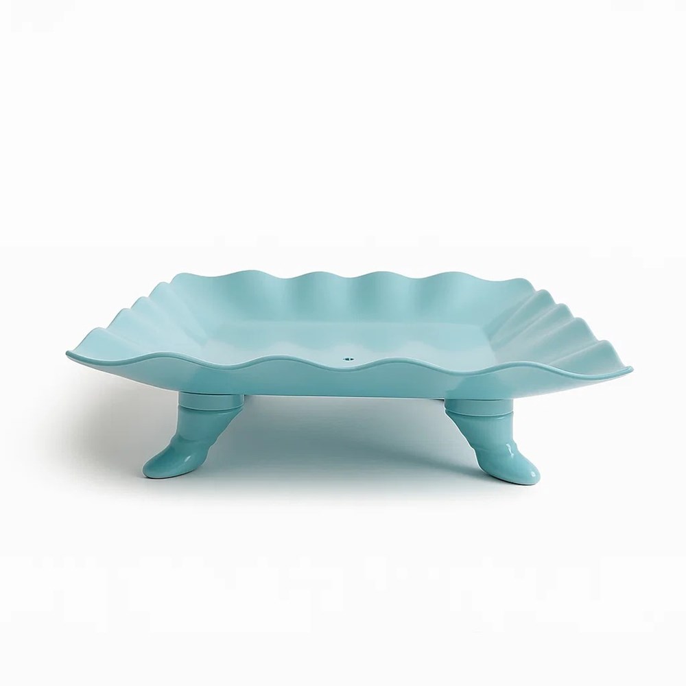 Plastic Wavy Pedestal Stand - Beige | Full House Lebanon