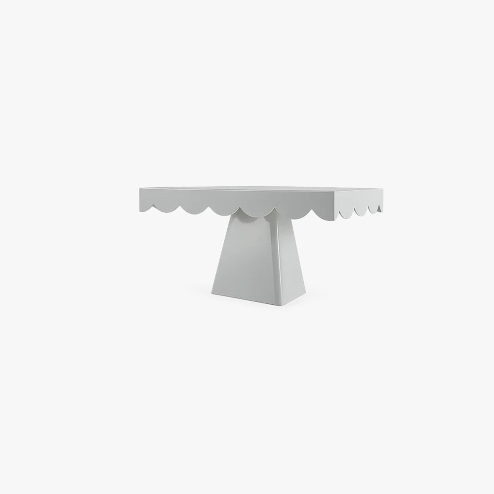 Rectangular  Cake Stand with Scalloped Edge