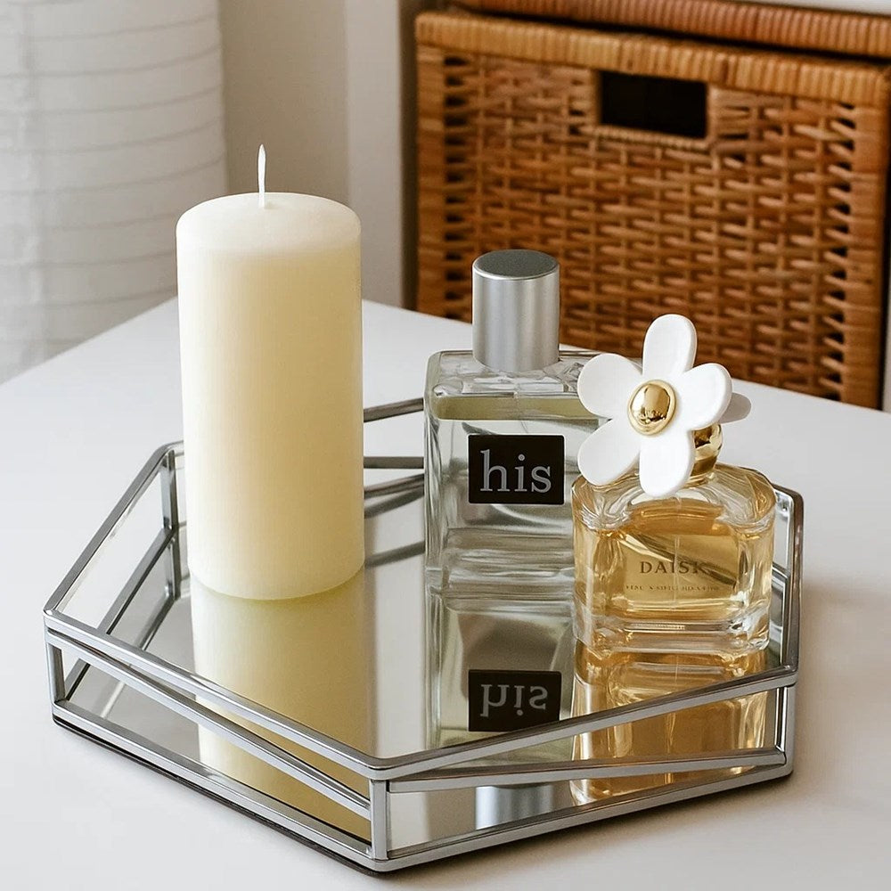 Octagonal Silver Decorative Tray | Full House Lebanon