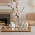 Gold Rectangular Glass Mirror Tray - Small | Full House Lebanon