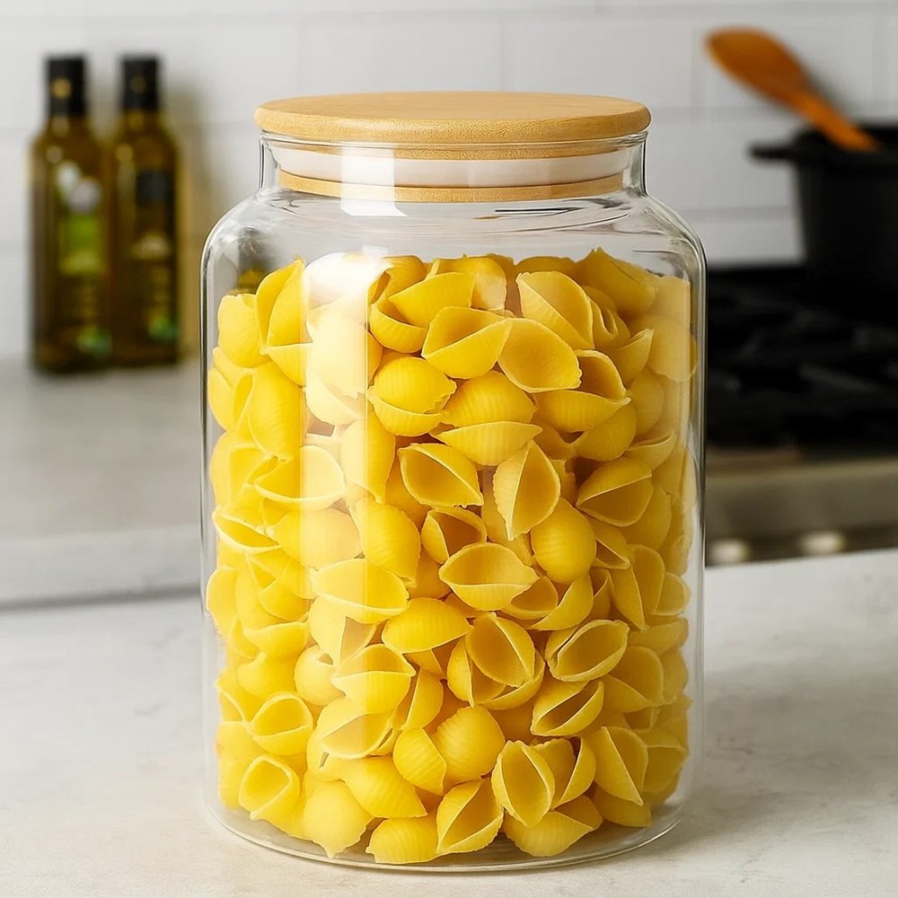 Glass Storage Jar with Bamboo Lid | Full House Lebanon