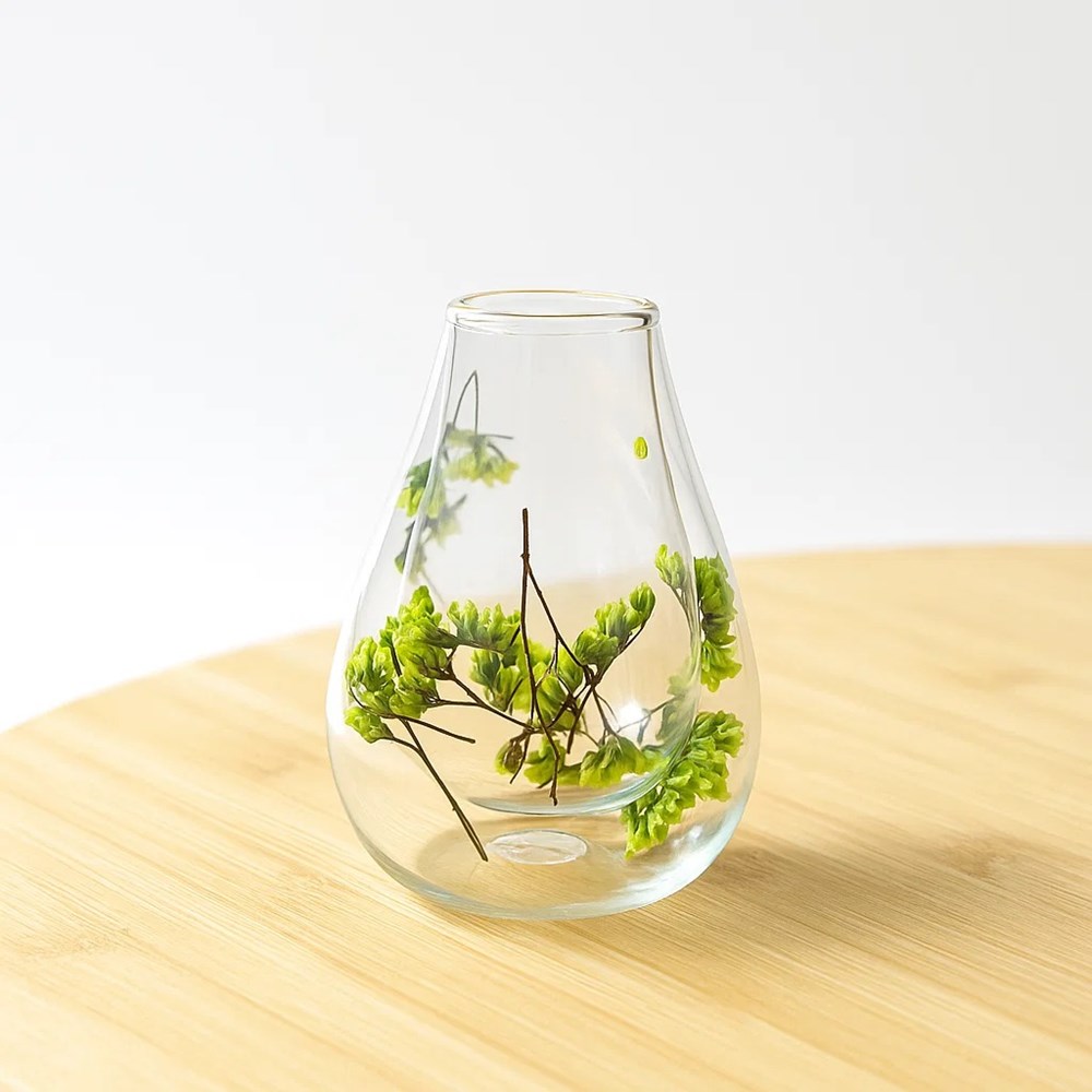 Double Wall Glass Cup with Dried Flowers - 3 | Full House Lebanon