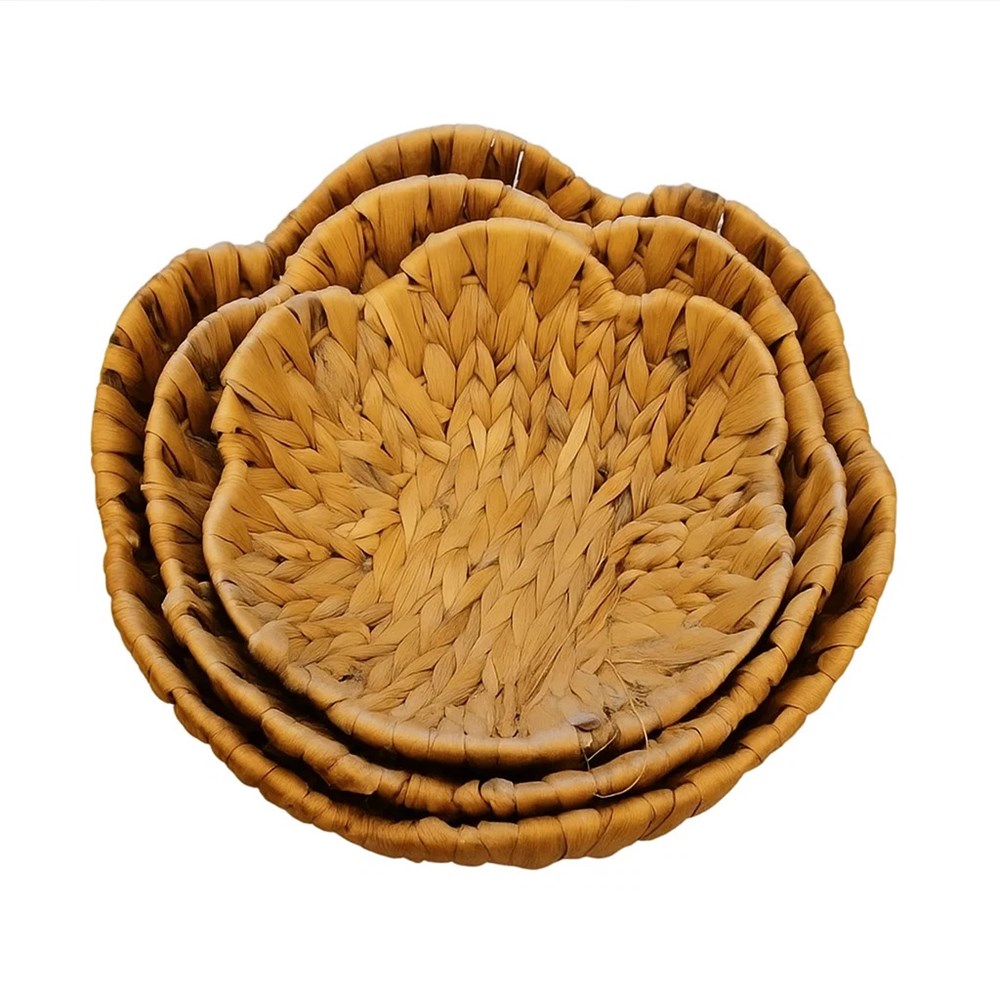 Handwoven Round Rattan Basket Set (3 Pcs) | Full House Lebanon