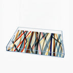 Rectangular Plastic Printed Serving Tay Set (2 Pcs) | Full House Lebanon