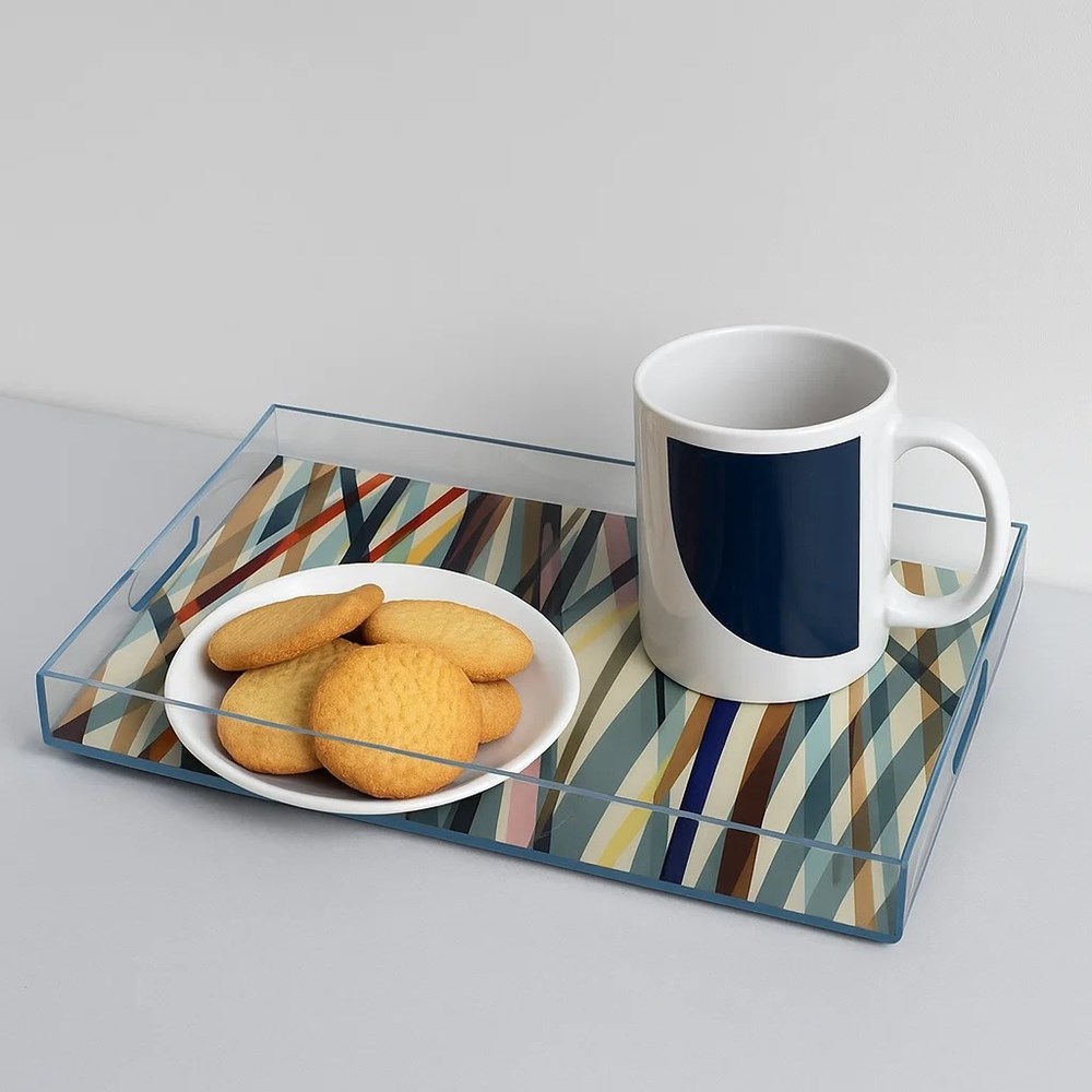 Rectangular Plastic Printed Serving Tay Set (2 Pcs) - 8 | Full House Lebanon