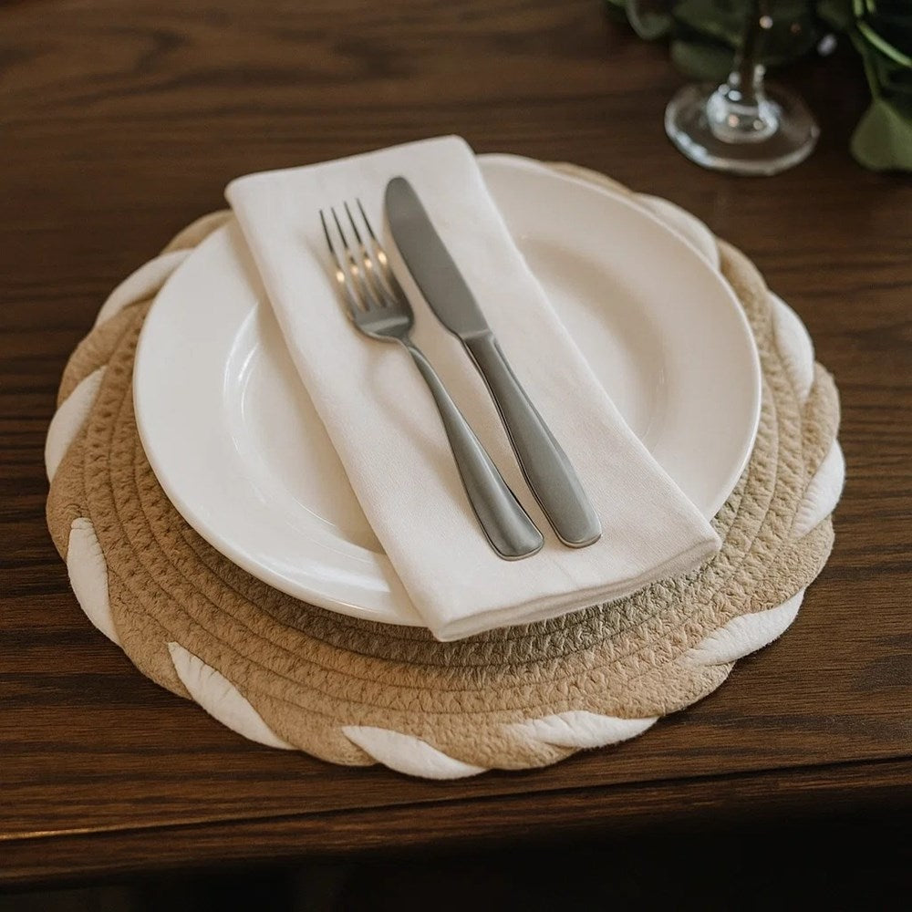 Cannon Cotton Rope Placemat - Large, Beige | Full House Lebanon