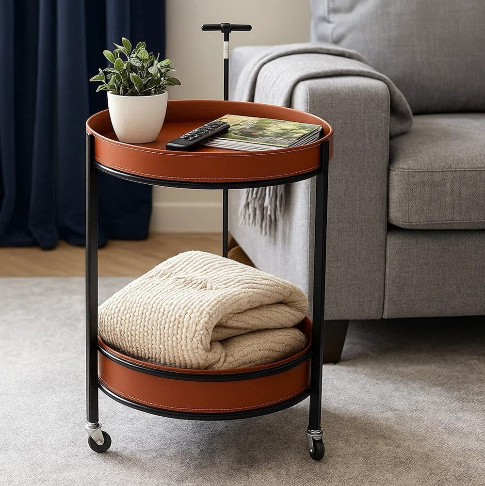 Leather Rolling Cart | Full House Lebanon