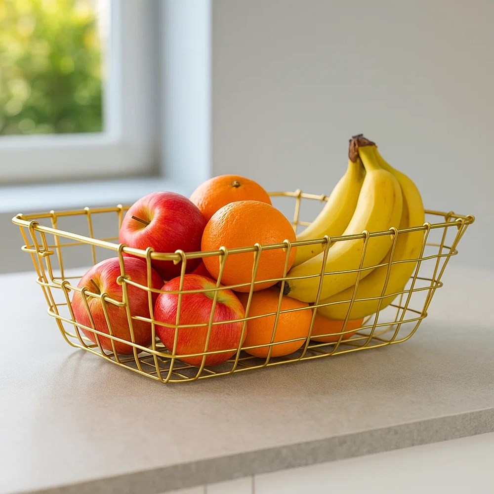 Gold Wire Basket Set (2 Pcs) | Full House Lebanon