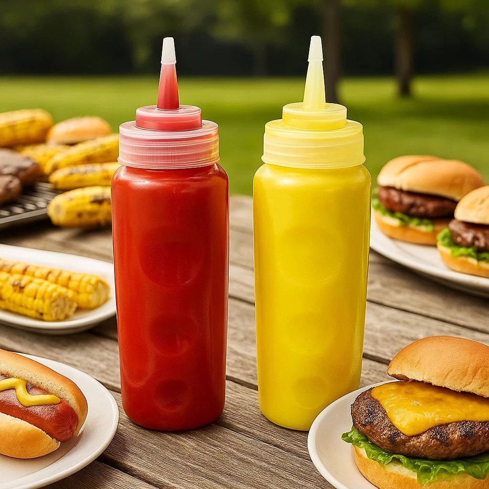 Sauce Bottle Set (2 Pcs) - Yellow & Red | Full House Lebanon