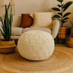 Cannon Modern Handmade Round Pouf | Full House Lebanon