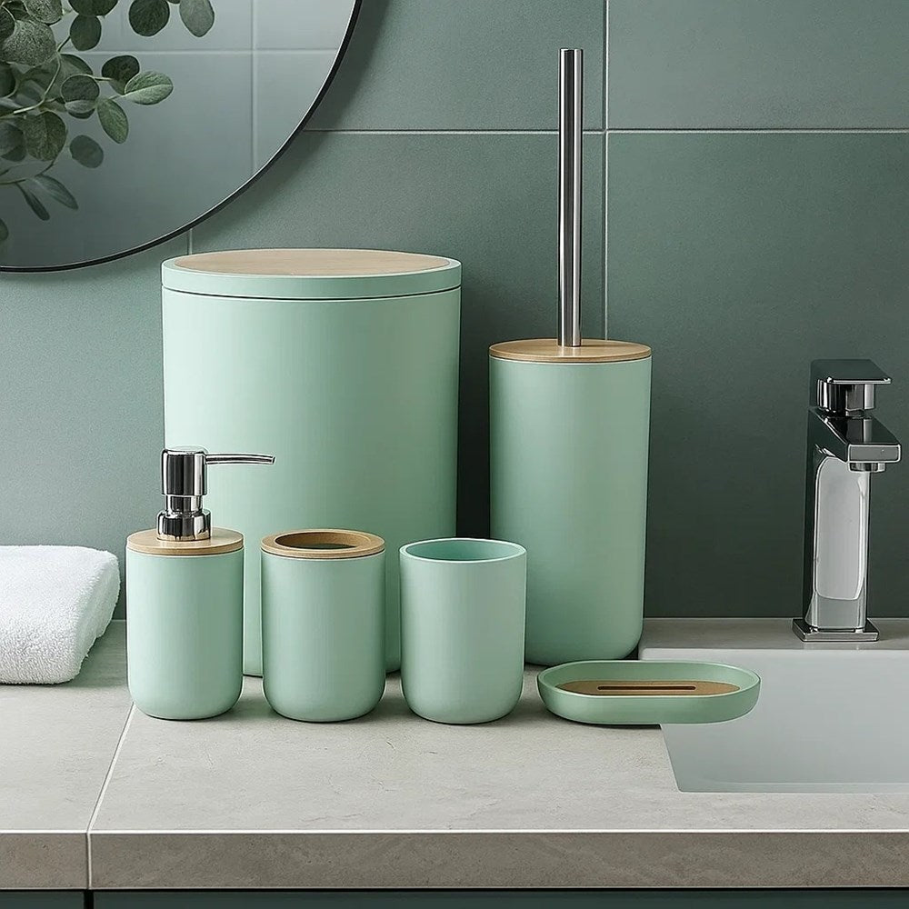 Bathroom Accessories Set (6 Pcs) - Navy | Full House Lebanon