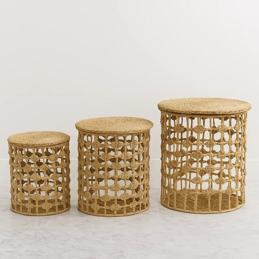Handwoven Nesting Tables (3 Pcs) | Full House Lebanon