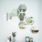 Hexagonal Mirror (6 Pcs) - Black | Full House Lebanon
