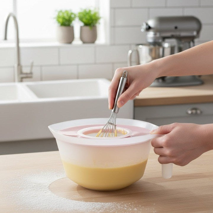 Mixing Container with Measuring Cup & Lid - Light Pink | Full House Lebanon