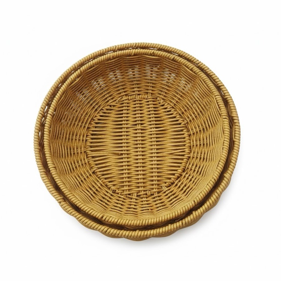 Round Rattan Basket Set (2 Pcs) | Full House Lebanon