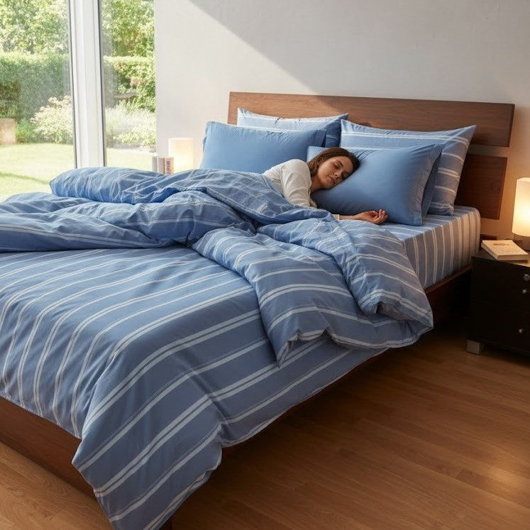 Cannon Striped Cotton Bed Sheet Set - Double | Full House Lebanon