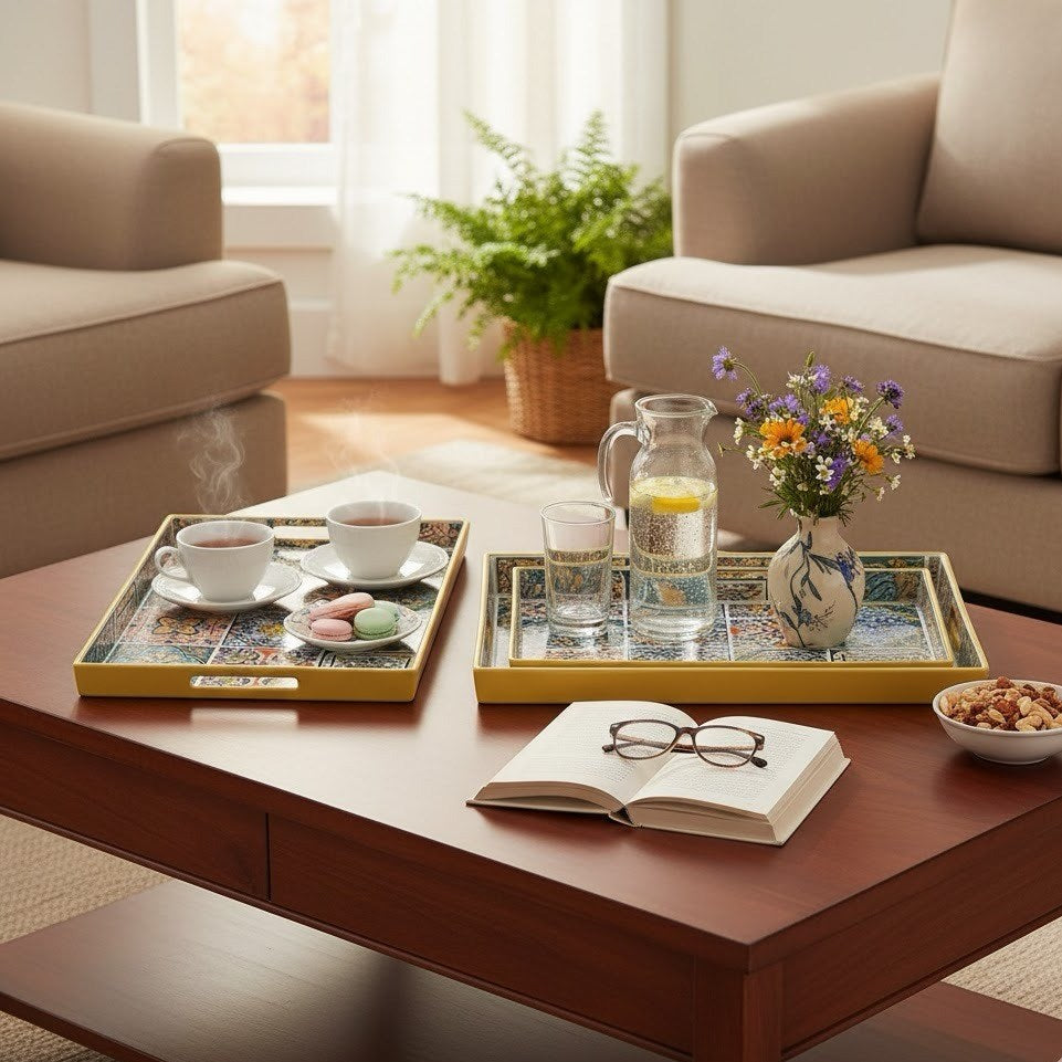 Decorative Serving Tray Set (2 Pcs) | Full House Lebanon