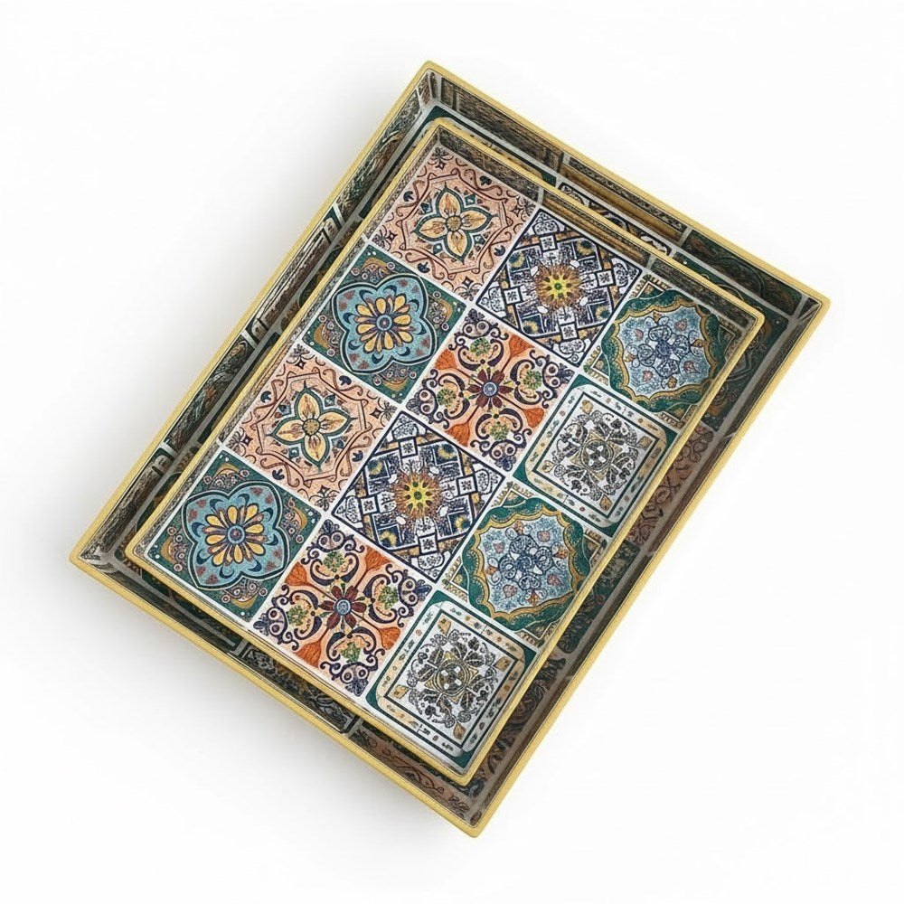 Decorative Serving Tray Set (2 Pcs) | Full House Lebanon