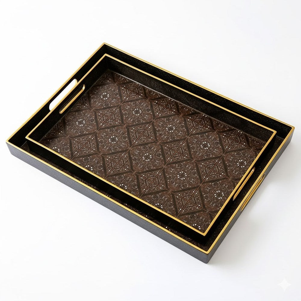 Decorative Serving Tray Set (2 Pcs) | Full House Lebanon
