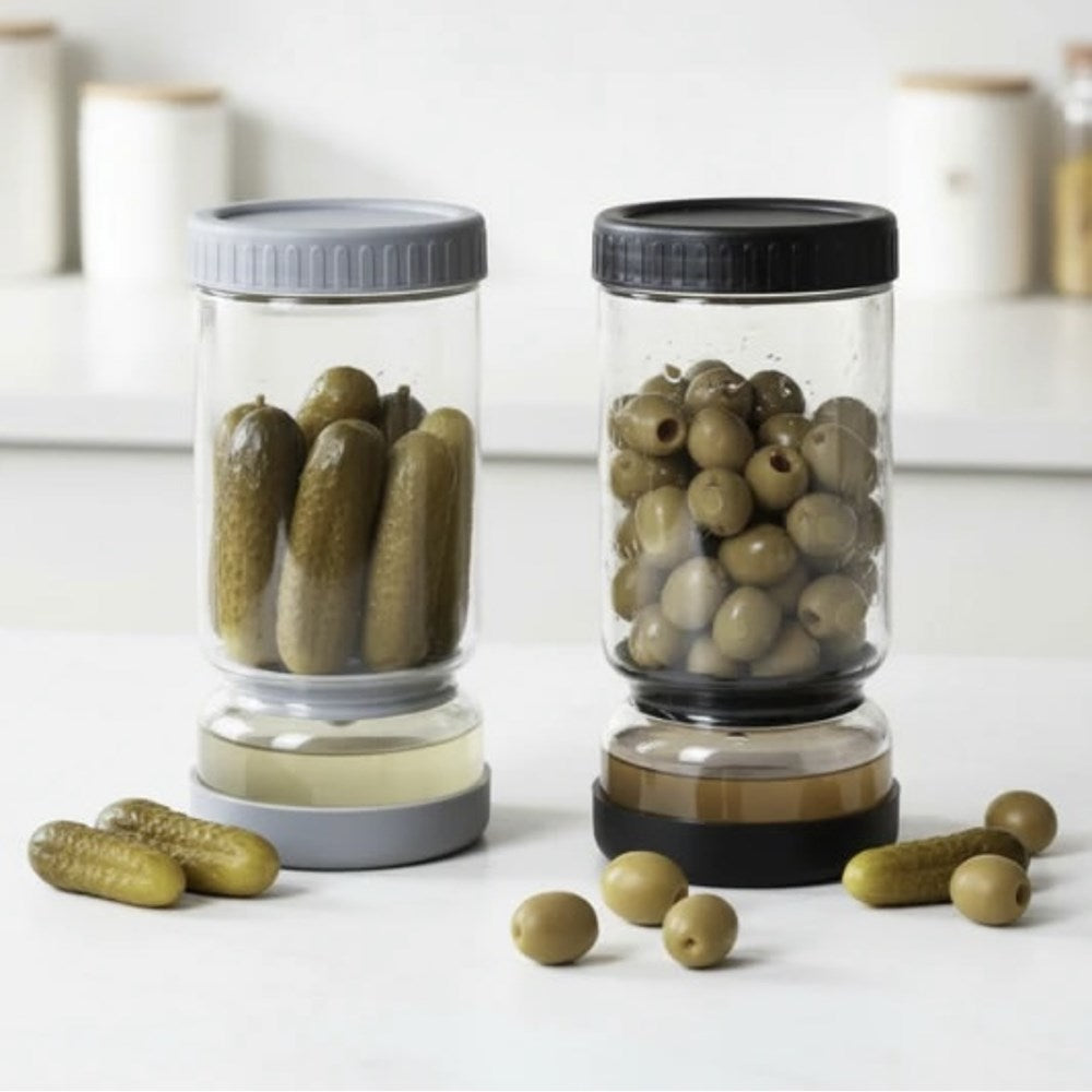 Dosthoff Olive & Pickles Glass Jar - Light Grey | Full House Lebanon