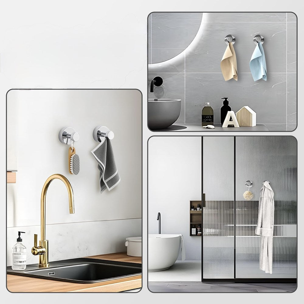 Stainless Steel Wall-Mounted Hook Set (2 Pcs) | Full House Lebanon