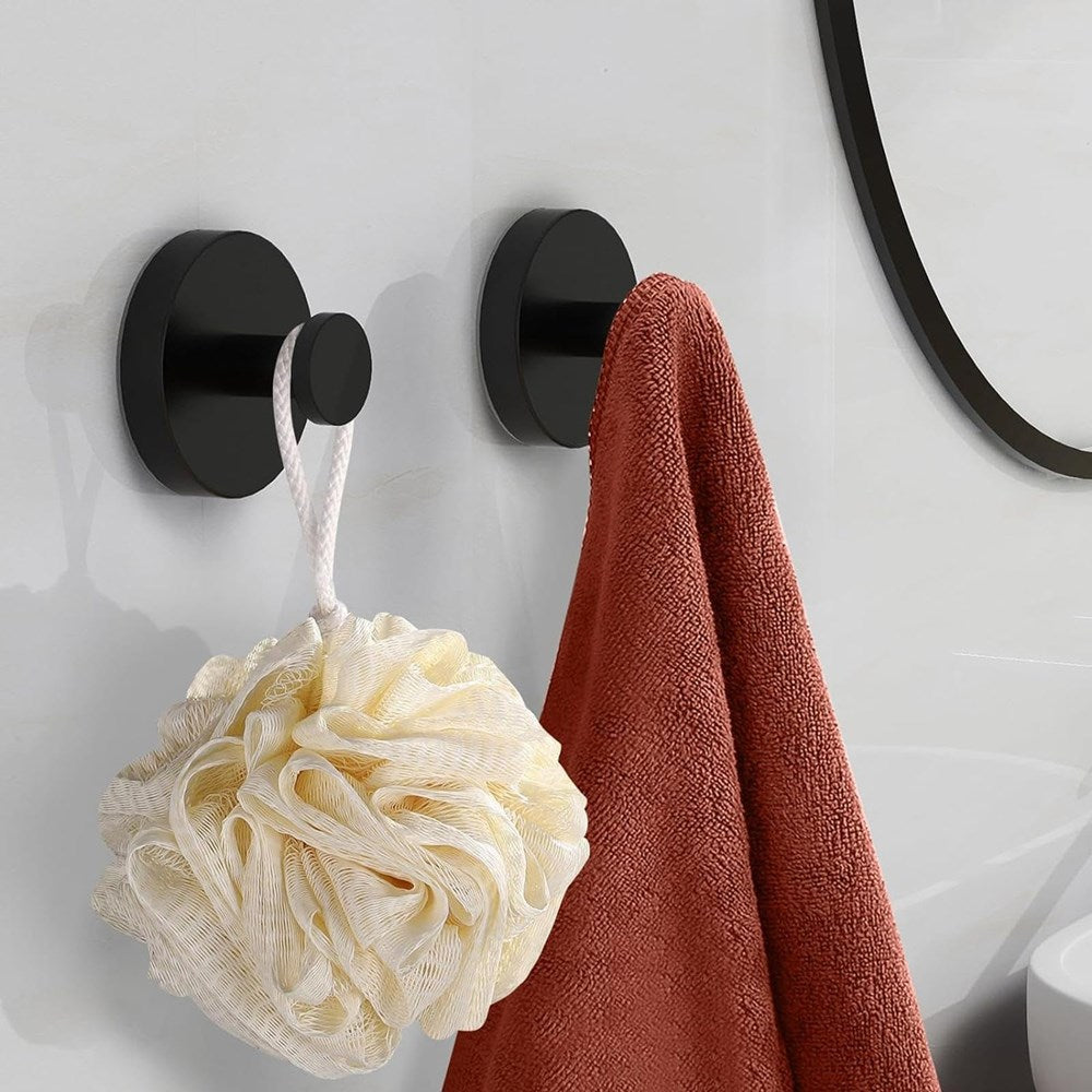 Stainless Steel Wall-Mounted Hook Set (2 Pcs) - Black | Full House Lebanon
