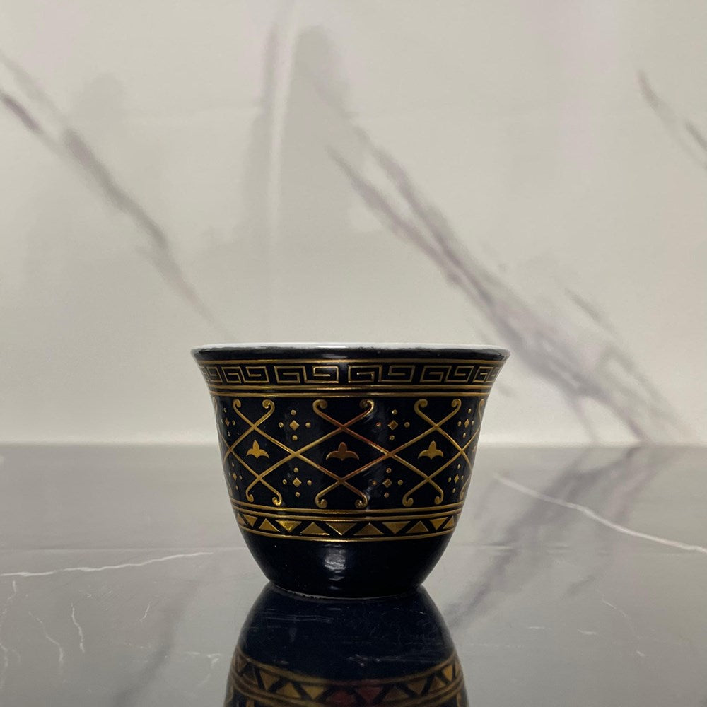 Shaffeh Black & Gold Coffee Cup Set (Dozen) - 4 | Full House Lebanon