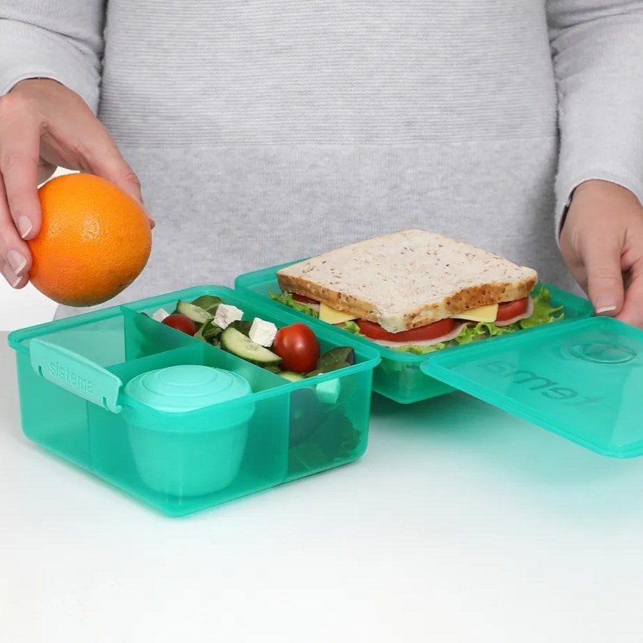 Cube Max Lunch Box with Yogurt Pot - Mint | Full House Lebanon