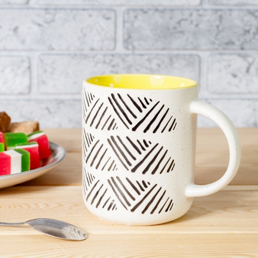 Two - Toned Tribal Porcelain Mug | Full House Lebanon