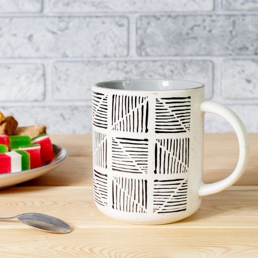 Two - Toned Tribal Porcelain Mug | Full House Lebanon