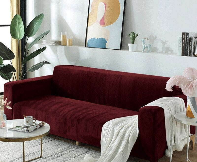 Stretch Sofa Furniture Cover - Large, Bordo | Full House Lebanon
