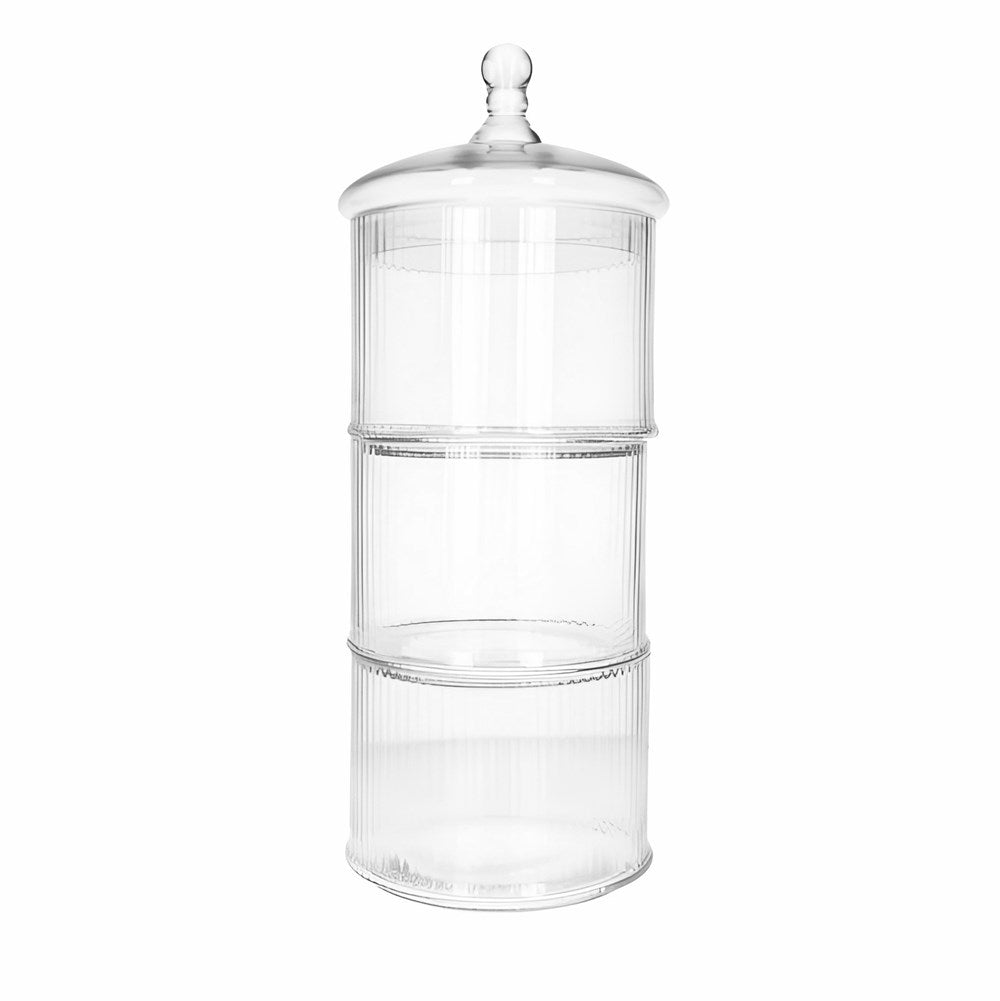 3 Layer Round Glass Cookie Jar | Full House Lebanon