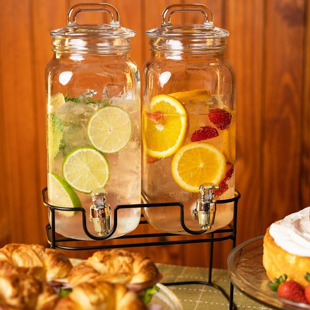 Double Glass Dispenser with Metal Stand | Full House Lebanon