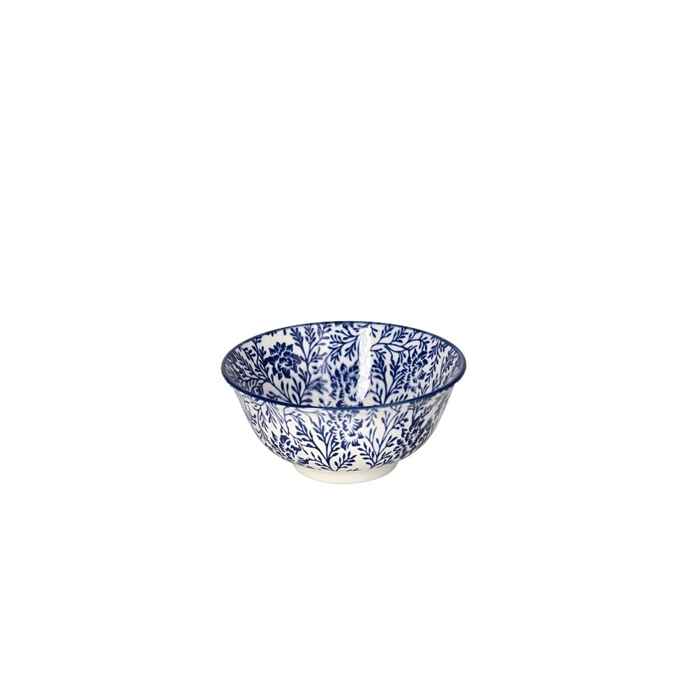 White & Blue Leaf Print Bowls | Full House Lebanon
