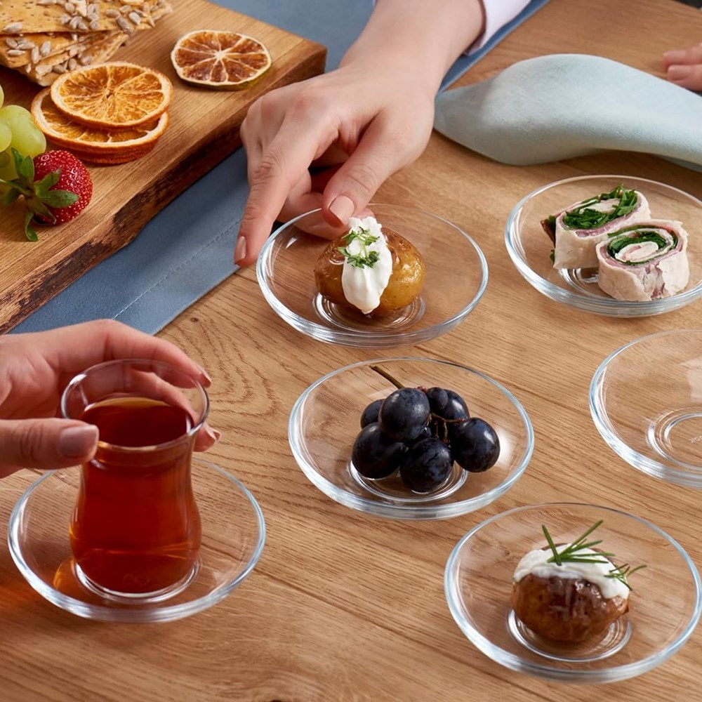 Pasabahce Glass Saucer Set (Half a Dozen) | Full House Lebanon