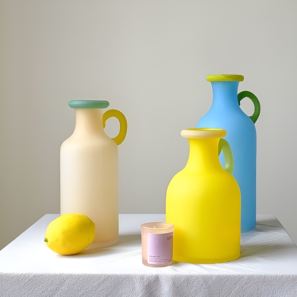 Frosted Glass Vase - Short | Full House Lebanon
