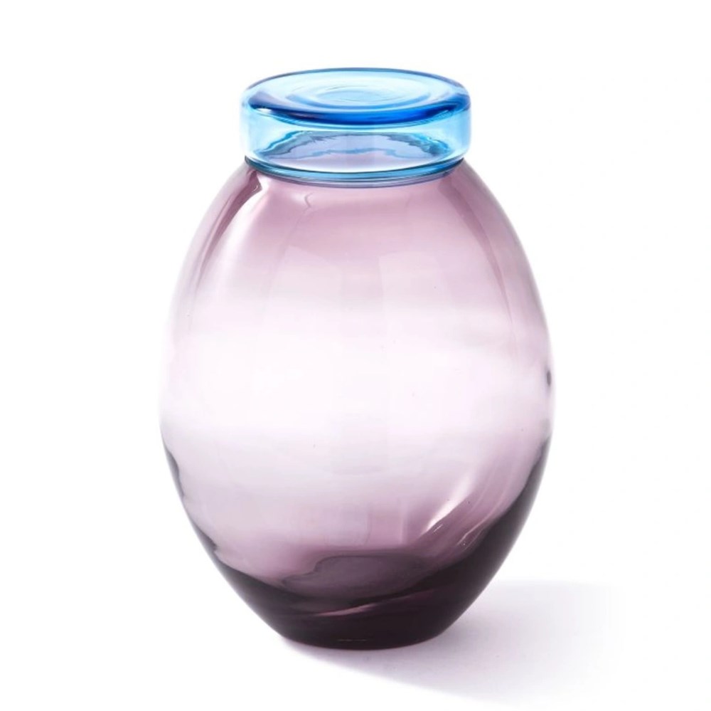 Decorative Glass Vases - Oval, Light Blue | Full House Lebanon