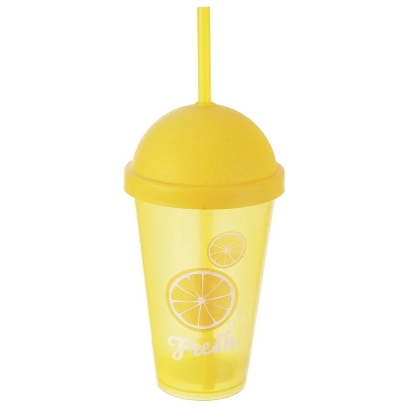 Fresh Lime/Orange Cup with Straw | Full House Lebanon