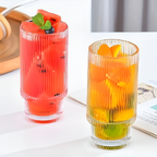 Ribbed Glass Cup Set (4 Pcs) | Full House Lebanon